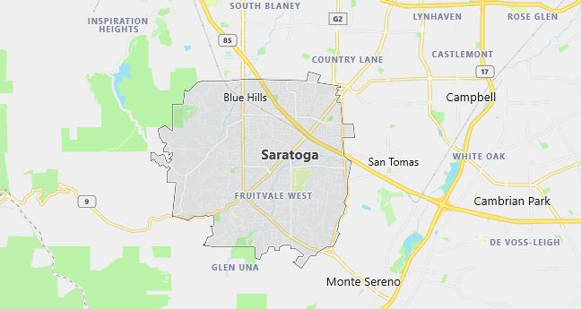 Map of Saratoga, CA