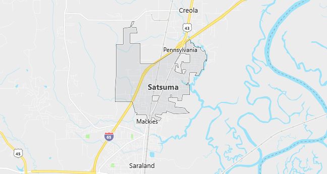 Map of Satsuma, AL