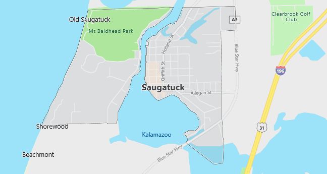 Map of Saugatuck, MI