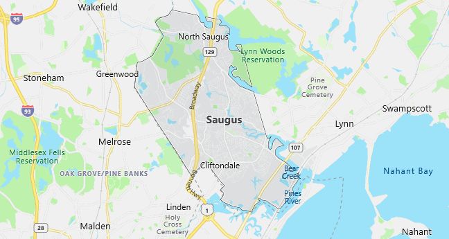 Map of Saugus, MA