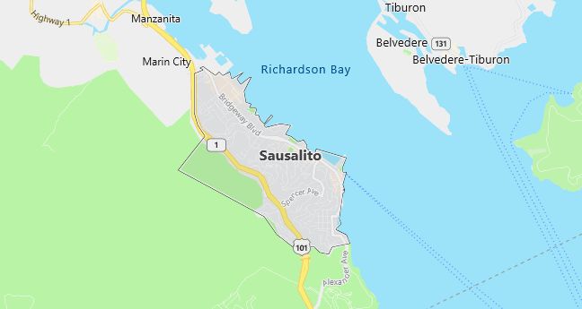 Map of Sausalito, CA