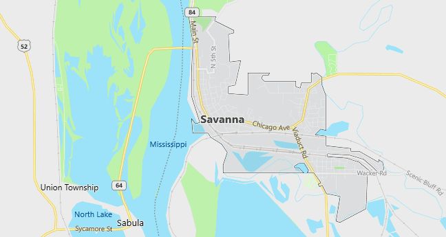 Map of Savanna, IL