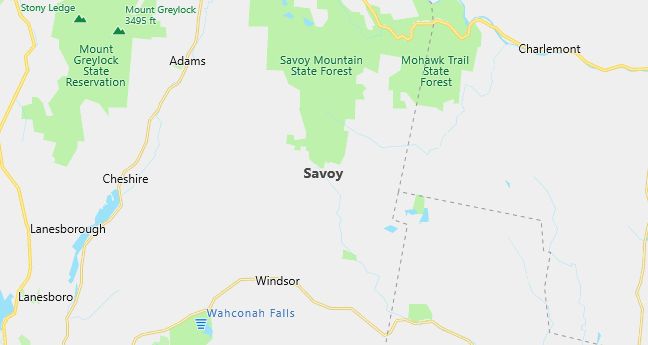 Map of Savoy, MA