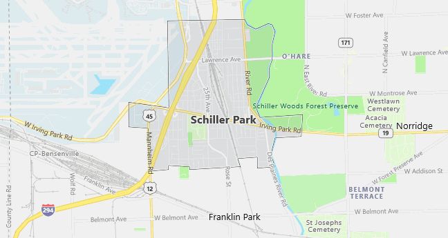 Map of Schiller Park, IL