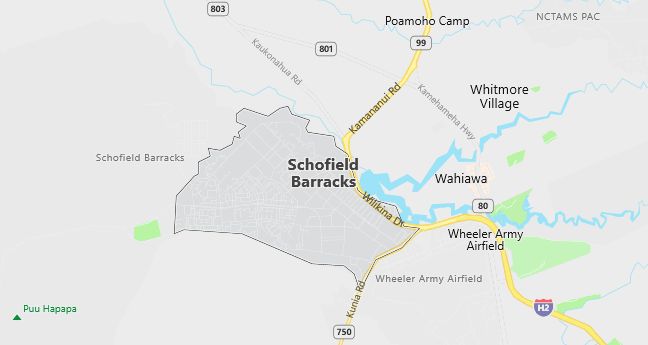 Map of Schofield Barracks, HI