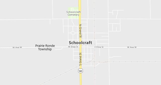 Map of Schoolcraft, MI