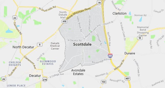 Map of Scottdale, GA