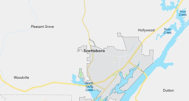 Map of Scottsboro, AL