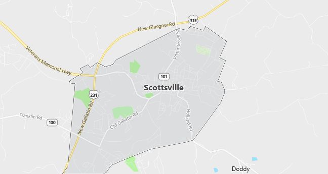 Map of Scottsville, KY