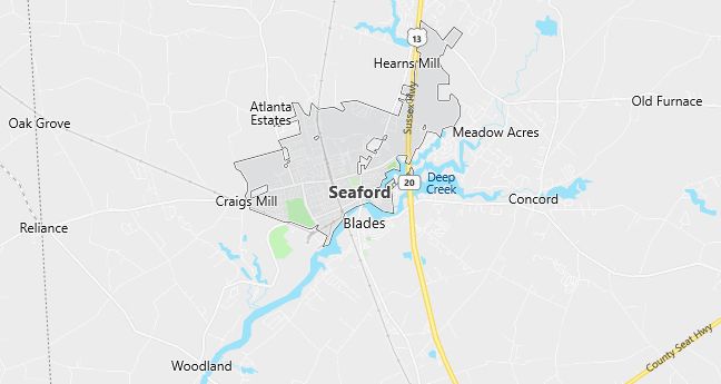 Map of Seaford, DE