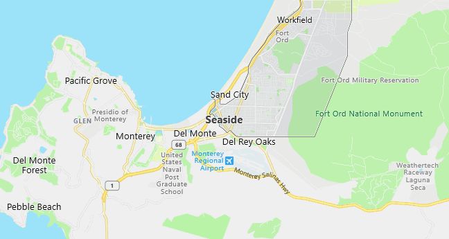 Map of Seaside, CA