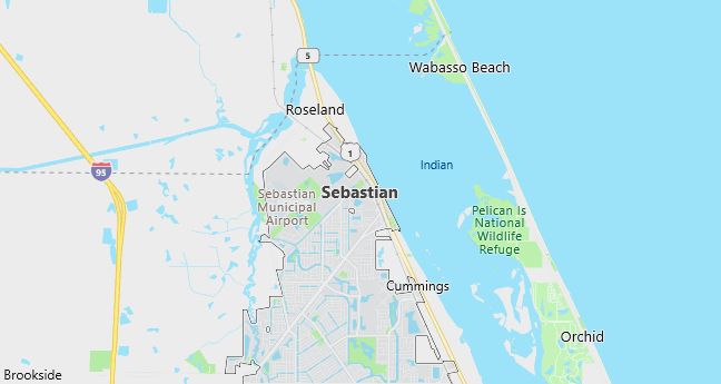 Map of Sebastian, FL