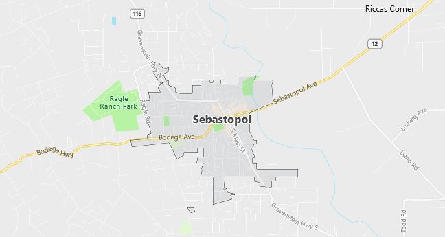 Map of Sebastopol, CA