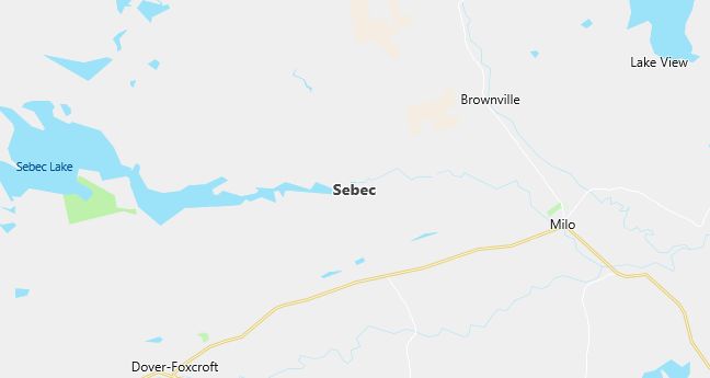 Map of Sebec, ME