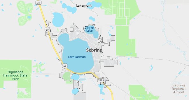 Map of Sebring, FL