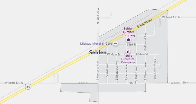 Map of Selden, KS