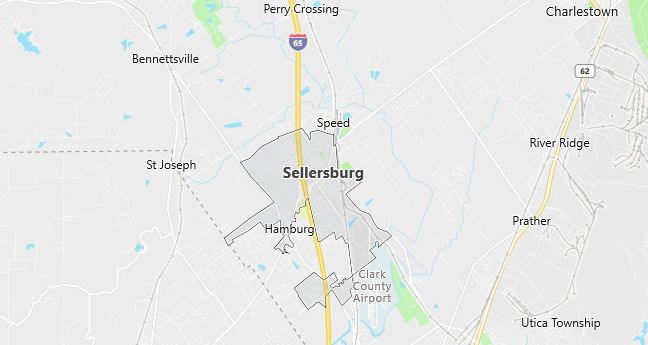 Map of Sellersburg, IN