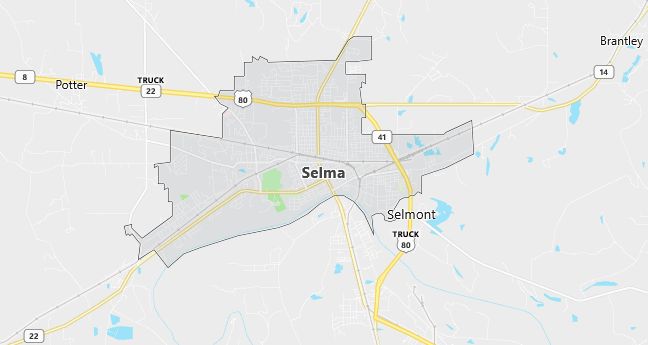 Map of Selma, AL