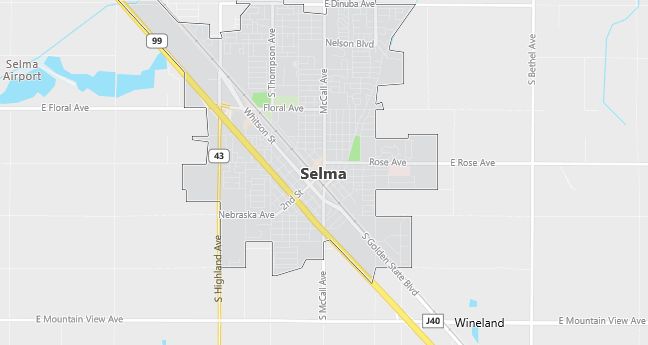 Map of Selma, CA