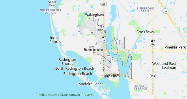 Map of Seminole, FL