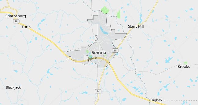 Map of Senoia, GA