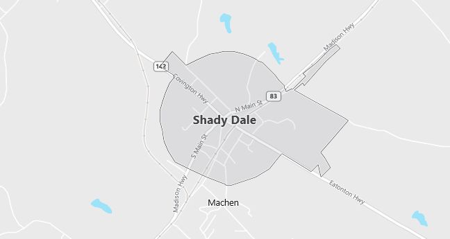 Map of Shady Dale, GA