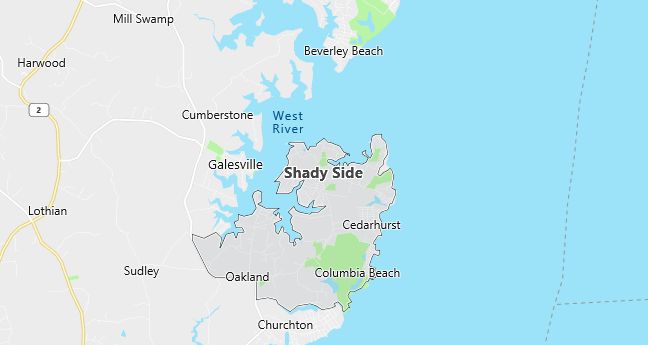 Map of Shady Side, MD