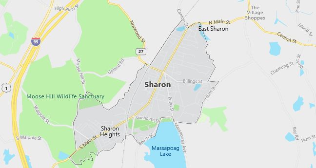 Map of Sharon, MA