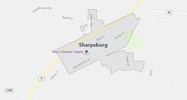 Map of Sharpsburg, KY