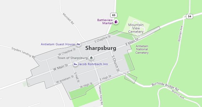 Map of Sharpsburg, MD