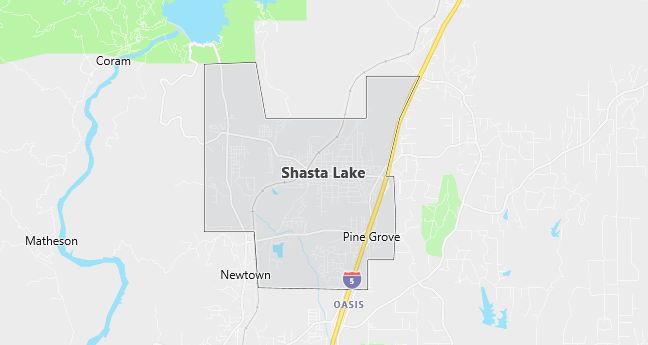 Map of Shasta Lake, CA