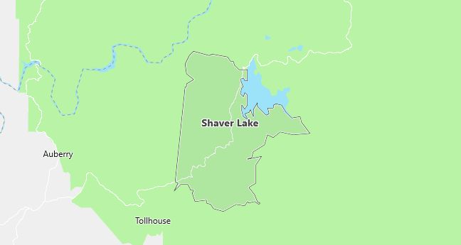 Map of Shaver Lake, CA