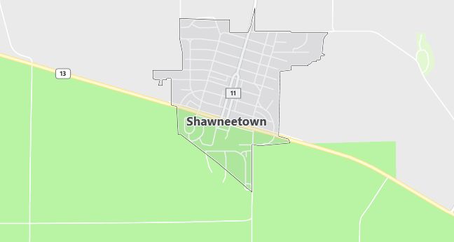 Map of Shawneetown, IL