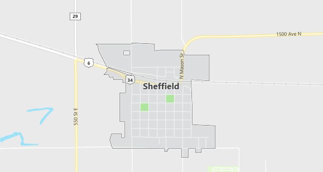 Map of Sheffield, IL