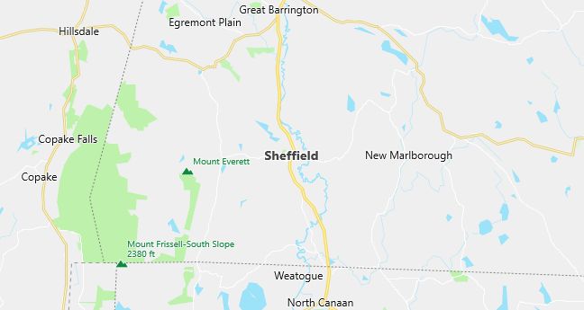 Map of Sheffield, MA