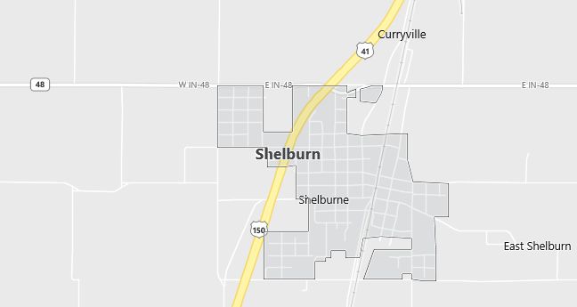 Map of Shelburn, IN