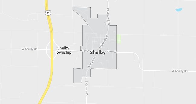 Map of Shelby, MI