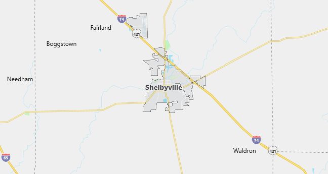 Map of Shelbyville, IN