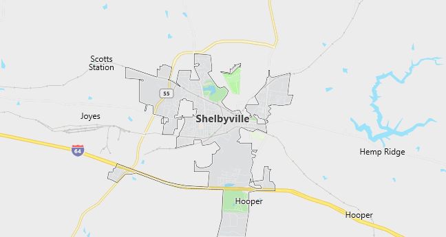 Map of Shelbyville, KY