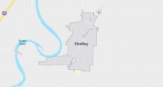 Map of Shelley, ID