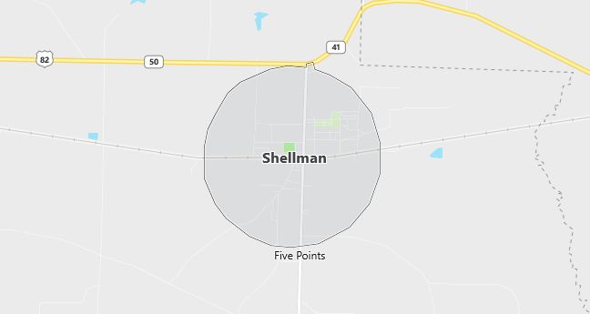 Map of Shellman, GA