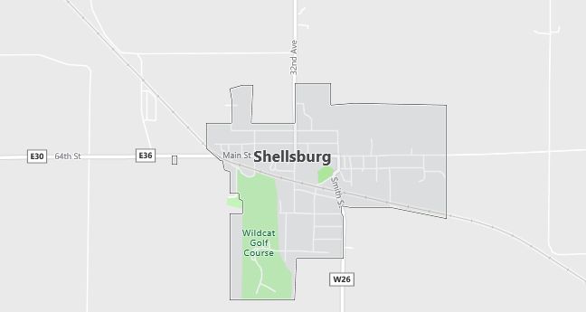 Map of Shellsburg, IA