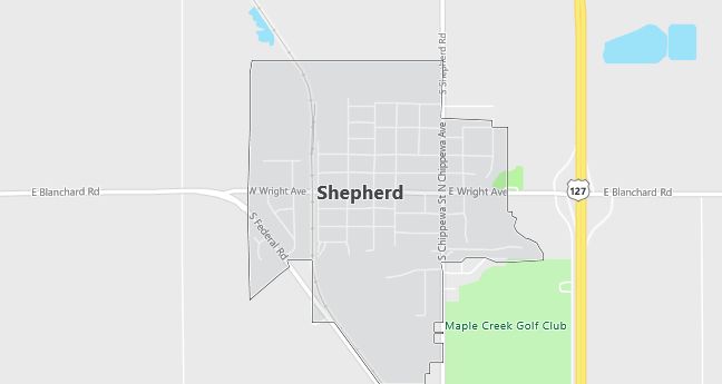 Map of Shepherd, MI