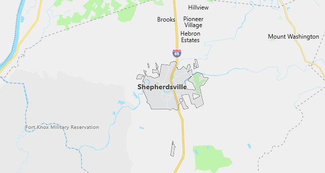 Map of Shepherdsville, KY