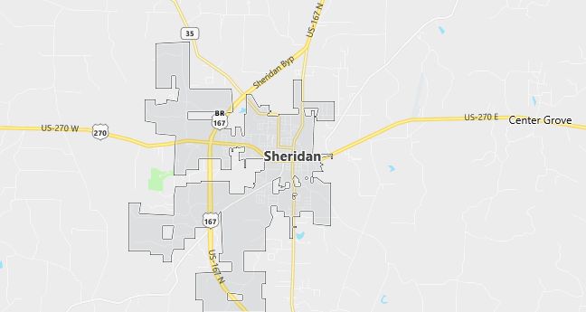 Map of Sheridan, AR