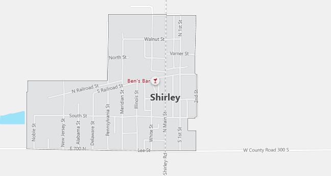 Map of Shirley, IN