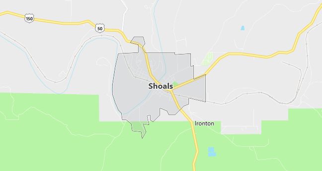 Map of Shoals, IN