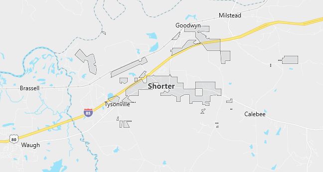 Map of Shorter, AL