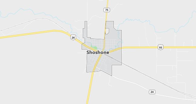 Map of Shoshone, ID