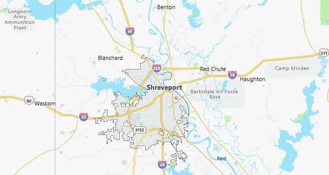 Map of Shreveport, LA